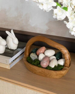 Organic Teak Wood Basket 9 Organic Teak Wood Basket -Bloomingville Shop 20220105 Easter 007