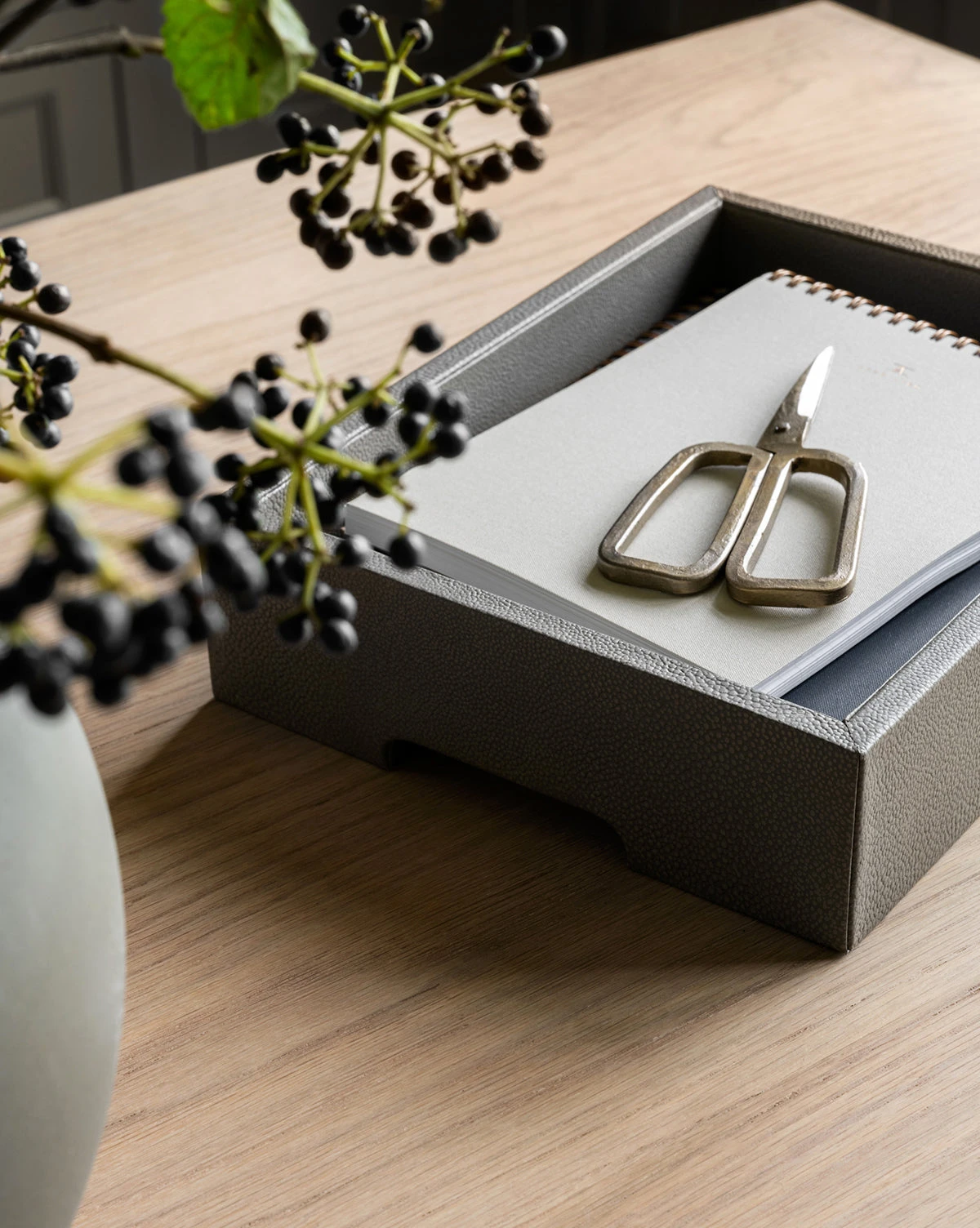 Gray Shagreen Tray 4 Gray Shagreen Tray - Image 2