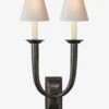 French Deco Horn Double Sconce -Bloomingville Shop FrenchDecoHornDoubleSconce MLHT1750 BRZ OS T