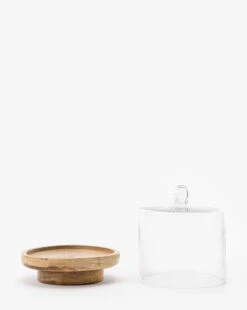 Glass Cloche With Wooden Base -Bloomingville Shop GlassClochewithWoodenBase MKTN1028 NAT OS D1