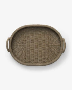 Graywash Wicker Tray