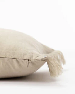 Hazelton Mushroom Fringed Pillow Cover 10 Hazelton Mushroom Fringed Pillow Cover -Bloomingville Shop HazeltonFringedPillowCover MPLW0909 MSH 12x24 D1