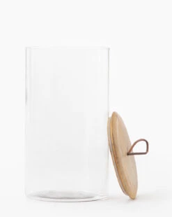 Leather Pull Lidded Jars -Bloomingville Shop LeatherPullLiddedJars MKTN0518 GLS D1