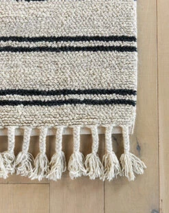 Soliel Handwoven Wool Rug -Bloomingville Shop MRUG0576 BLU SolielFringeWovenRug D1