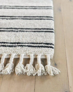 Soliel Handwoven Wool Rug -Bloomingville Shop MRUG0576 BLU SolielFringeWovenRug D2