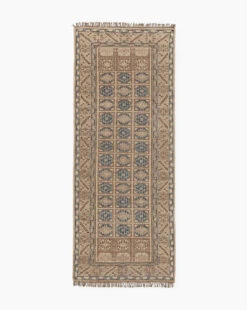 Nunez Hand-Knotted Wool Rug -Bloomingville Shop NunezHand KnottedRug MRUG0921 BWN 3x8 T