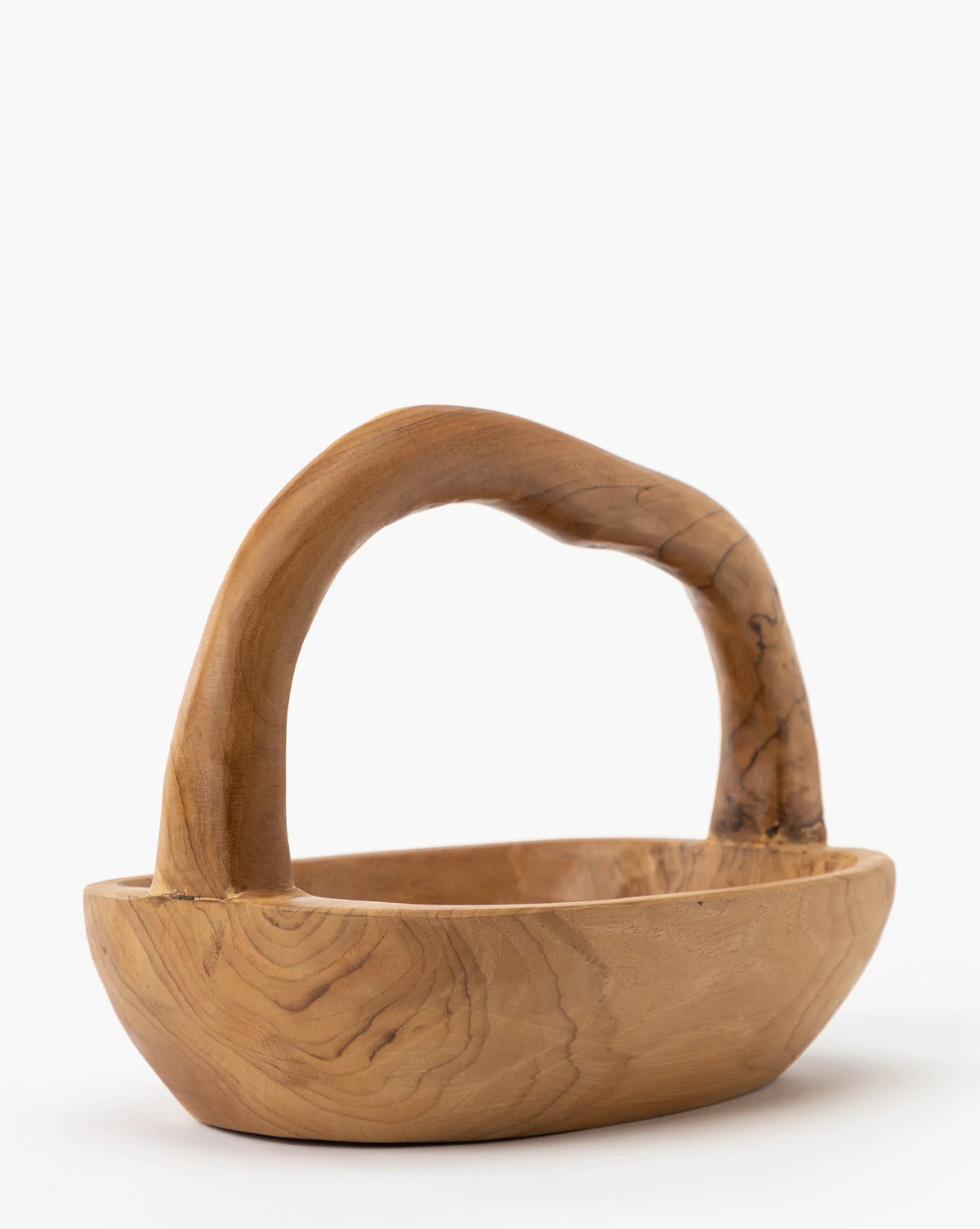 Organic Teak Wood Basket 6 Organic Teak Wood Basket - Image 4
