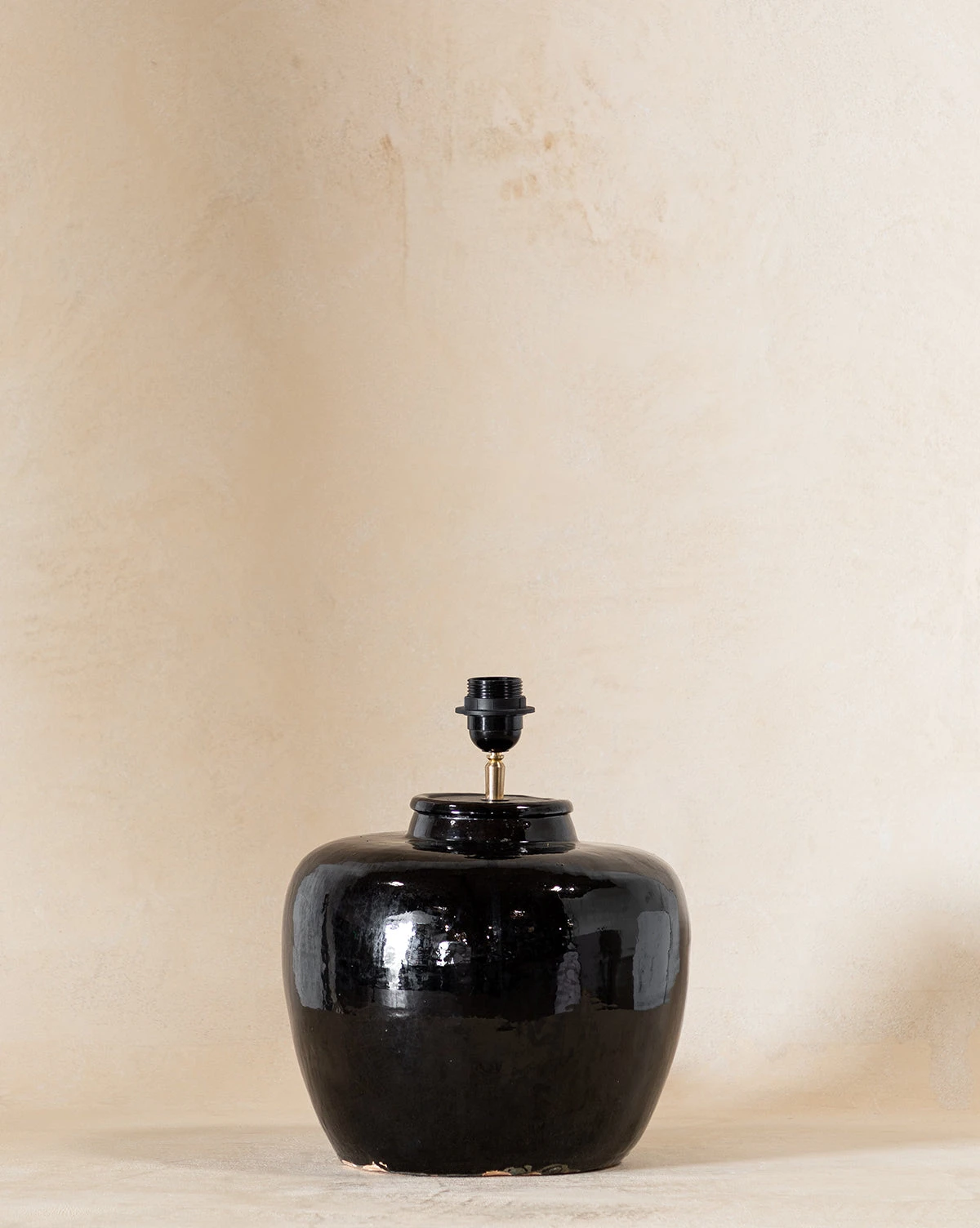 Vintage Black Glazed Lamp 3 Vintage Black Glazed Lamp