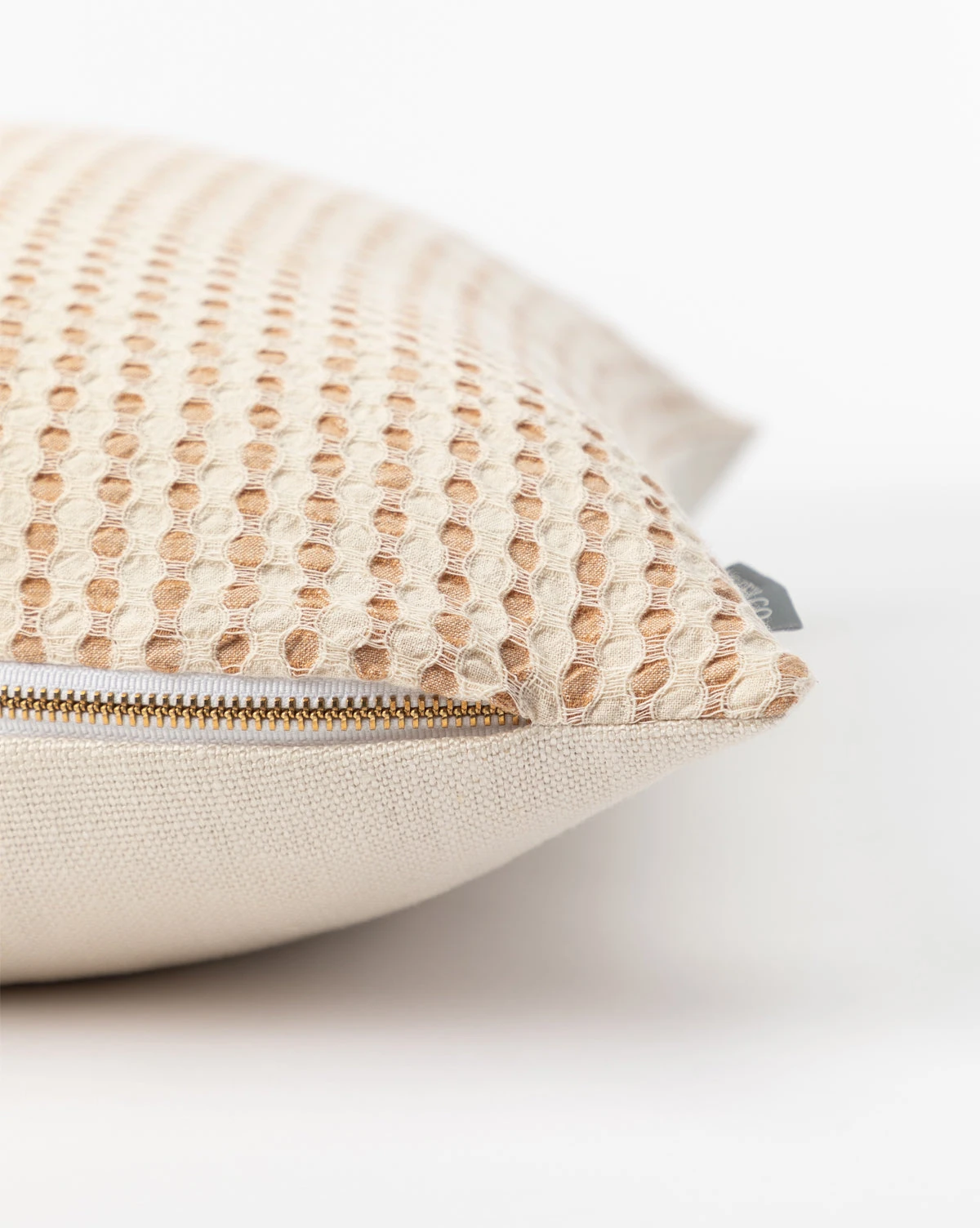 Vintage Orange Waffle Check Pillow Cover No. 1 4 Vintage Orange Waffle Check Pillow Cover No. 1 - Image 2