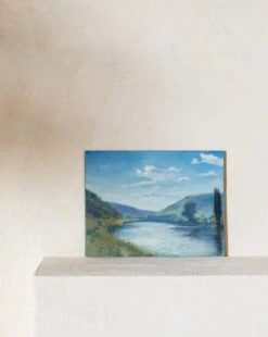 Vintage River Oil Painting