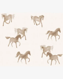 Watercolor Horses Wallpaper -Bloomingville Shop horses repeat cream 2